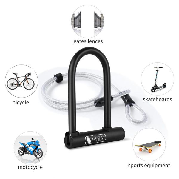 

bike locks west biking bicycle u lock cable wheel anti-theft cycling accessories