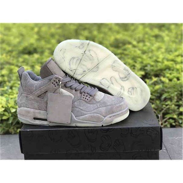

shoes with kaws x 4 cool grey men basketball 4s black suede sports us 7-12
