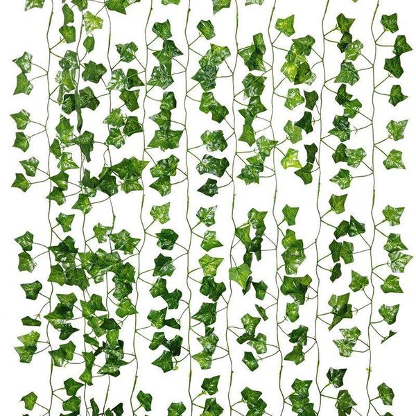 

decorative flowers & wreaths zerolfe artificial decoration plants leaves garland fake green grass ivy vine wall hanging wedding home garden1