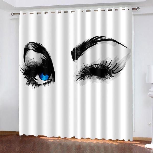 

luxury blackout 3d window curtain for living room black and white curtains personality & drapes