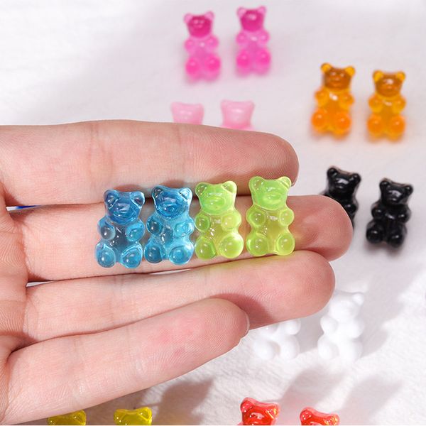 

Cheap Stud Earrings Cute Candy Gummy Bears Stud Earrings for Women Girls Jelly Colorful Earring Ear Studs Jewelry 2020 Fashion
