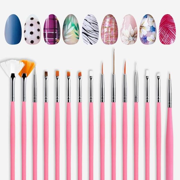 

nail brushes poly art semi permanent brush kit set gel polish tools painting, Yellow