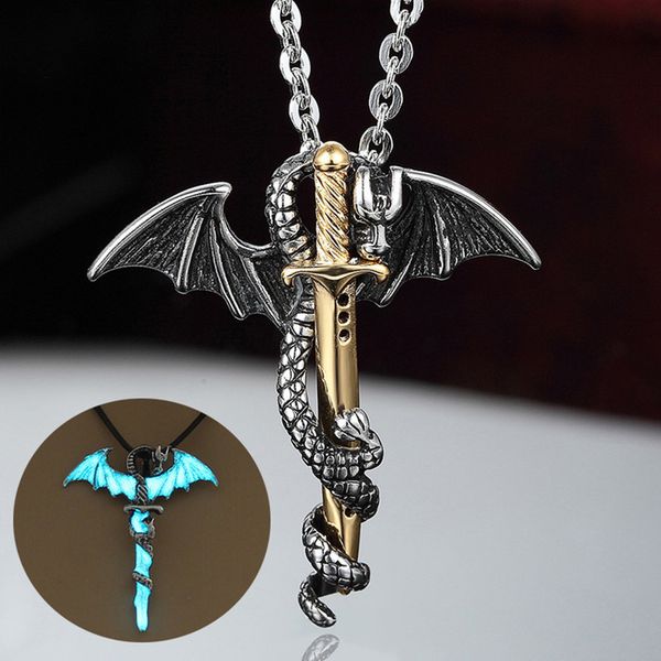 

2021 boy fashion luminous atmosphere men's necklace gift chain on the neck necklace for women, Silver