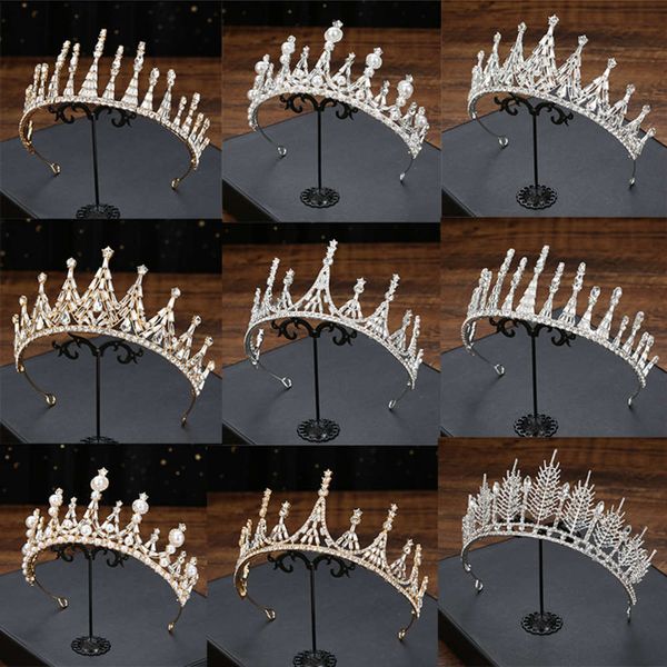 

bridal head baroque crown hair wedding dress accessories, Slivery;golden