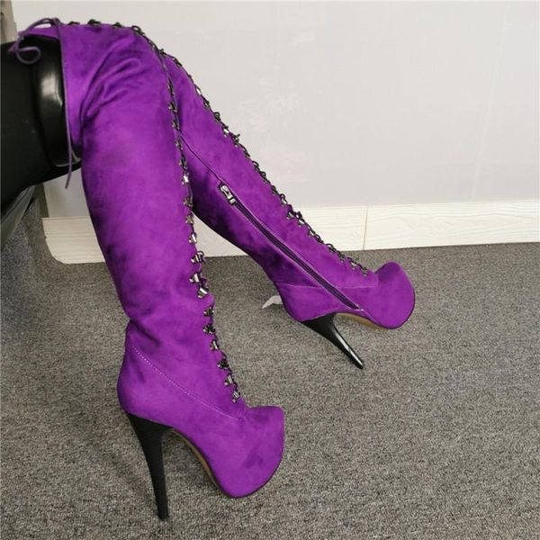 

boots shofoo shoes,beautiful fashion , suede, about 14.5cm high heel women's boots, over-the knee boots., Black