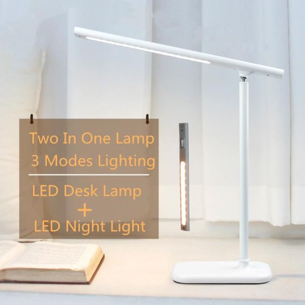 

table lamps two-in-one detachable led desk lamp 3 modes lighting brightness usb rechargeable learning for study