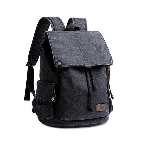 

casual canvas backpack men's large-capacity outdoor student schoolbag college