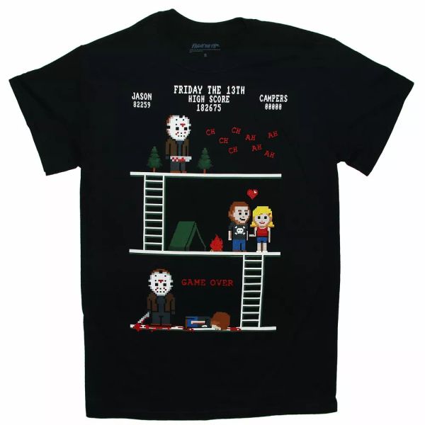 

friday the 13th jason voorhees "jason pixel story" t shirt sizes s, White;black