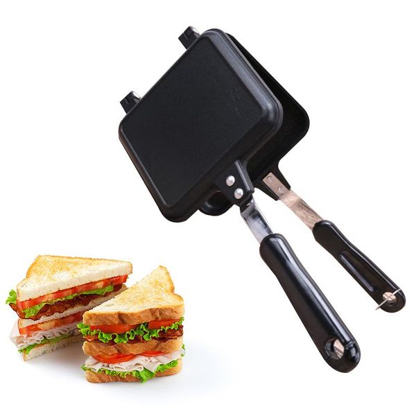 

pans double side non-stick frying pan sandwich mold bread barbecue plate toast home high temperature bakeware