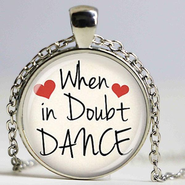 

when in doubt dance heart pendant fashion necklaces, Silver
