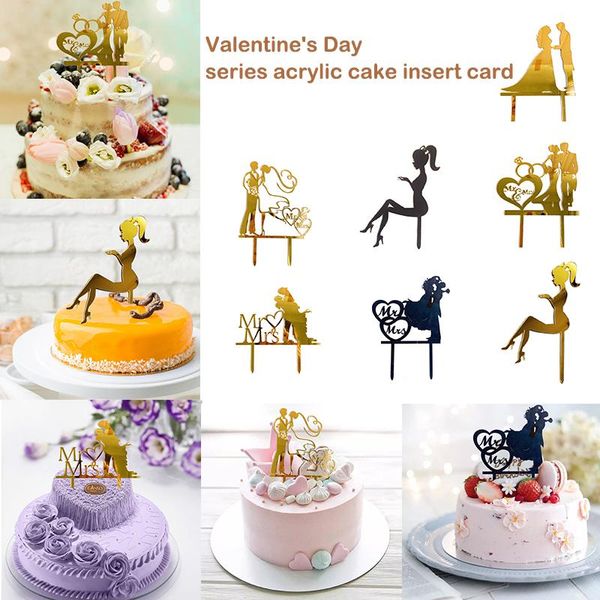 

other festive & party supplies golden acrylic cake flags love heart wedding er bride groom baking decor engagement