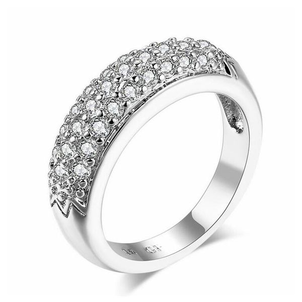 

wedding rings european and american fashion jewelry plated with rose gold zircon women's ring classic, Slivery;golden