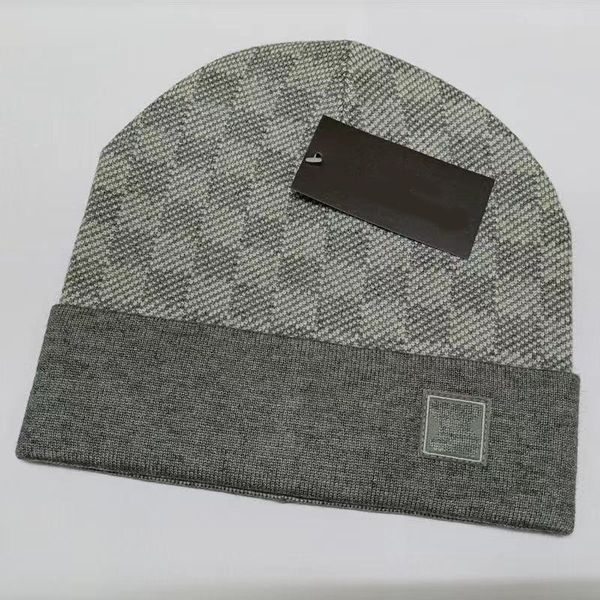 

new european and american embroidered letter baotou hat knitted hat knitted wool women's warm and cold proof hat, Blue;gray