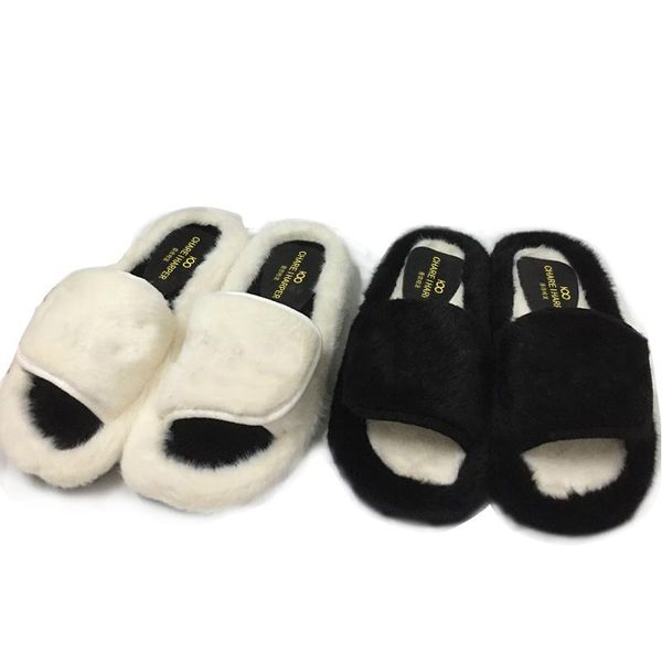 

french chare winter wool slippers for women to wear the 2021 south korean super fashionable loafers and flat shoes, Black