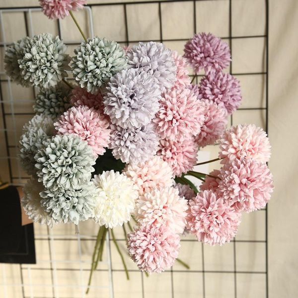 

decorative flowers & wreaths dandelion flower ball simulation silk artificial diy wedding party table decoration bride hold bouquet home dec