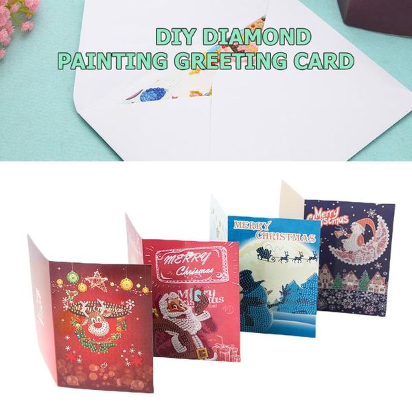 

greeting cards 50# diy special diamond painting embroidery card birthday xmas gift 4pc christmas home decoration navidad dro