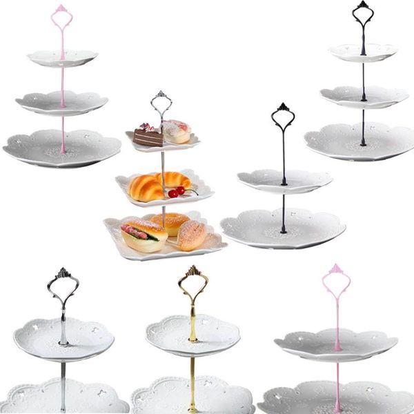 

baking & pastry tools cake rack holder 2/3 layers stand plate for home kitchen fitting crown desserts decoration party handle