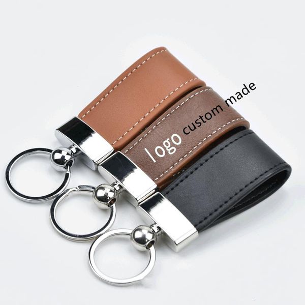 

keychains 10pcs creative gift metal key chain car leather high-grade pu custom logo, Silver