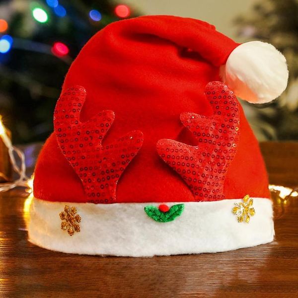 

party hats santa claus hat eye-catching fabric wear resistant snowman elk prop christmas cap for festival