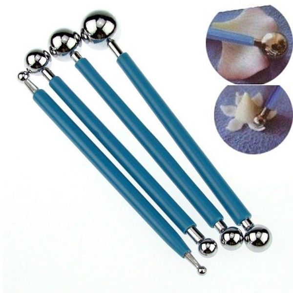 

4pcs stainless steel fondant cake flower decorating modelling ball tools set
