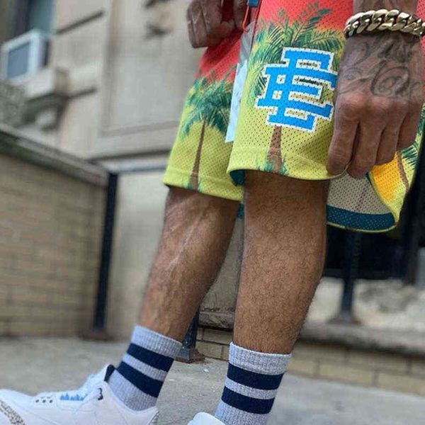 

eric emanuel ee basic short newyork city skyline men's casual shorts fitness sports pants summer gym workout mesh beach basketball foot, White;black