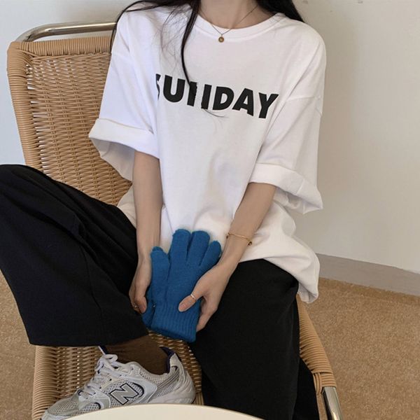 

tee high-quality classic summer -selling women's soft short-sleeved t-shirt, White