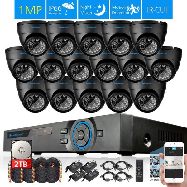 

16channel cctv system 1080p dvr 16pcs 1.0mp hd 720p 2000tvl ip66 in/outdoor camera security video surveillance kit systems