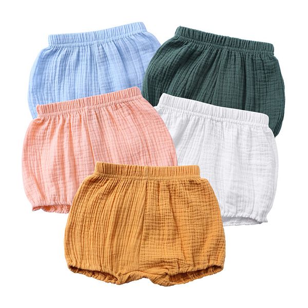 Baby Mädchen Einfarbig Shorts Sommer Neugeborenen Bloomers Kinder Leinen Brot Hose Rüschen PP Hose Babys Windel Abdeckungen 210413