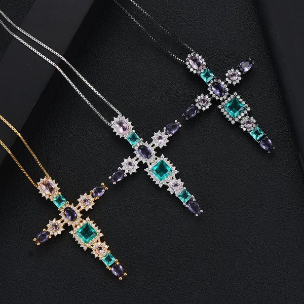 

pendant necklaces missvikki 3 colors handmade trendy design cross chic chain necklace jewelry women lover girlfriend gift quality, Silver