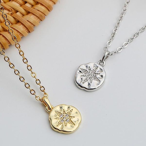 

chains exquisite necklace for women ins style irregular geometry zircon crystal pendant necklaces fashion jewelry collares, Silver
