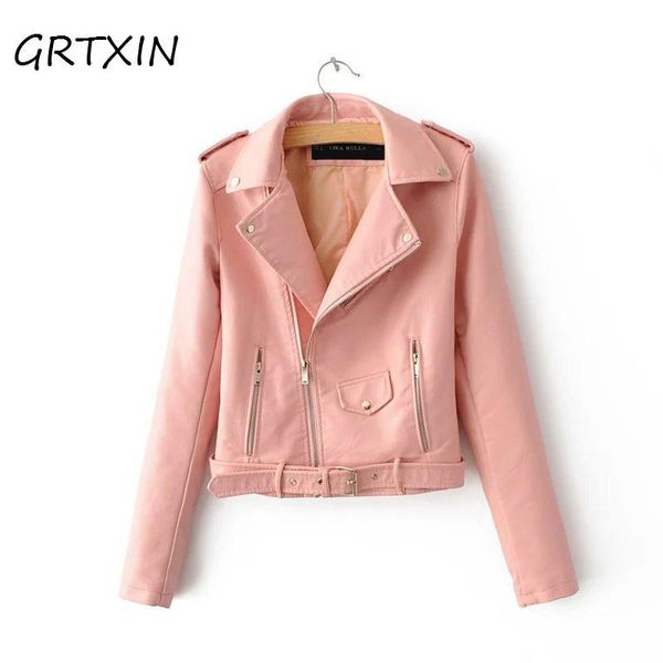

women's jackets s-xl spring fashion bright colors good quality ladies basic street women short pu leather jacket, Black;brown