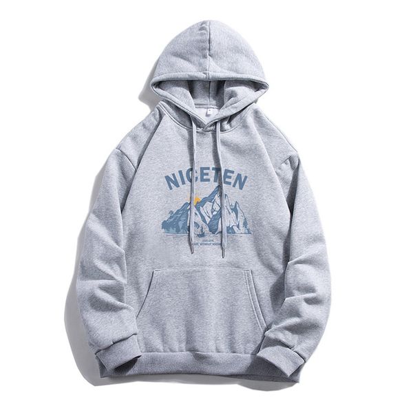

sweater plush hooded thickened 2021 winter new trend student group class cloth drawstring hoodie men, Black