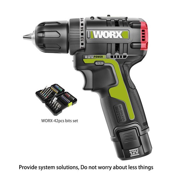 

professiona electric drills worx 12v brushless motor cordless screwdriver wu130 professional tool with 42pcs drill bits set