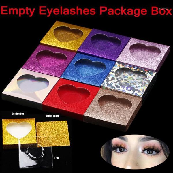 

5pcs heart eyelashes package box multicolor portable diy shape lashes storage makeup tools accessories false1