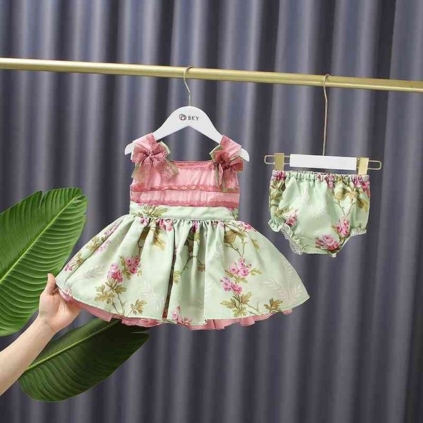 İspanyol Kız Butik Elbise Bebek Doğum Günü Partisi Elbiseler Çocuk Lolita Balo Toddler Kız Prenses Bornoz Bebek Giyim 210615