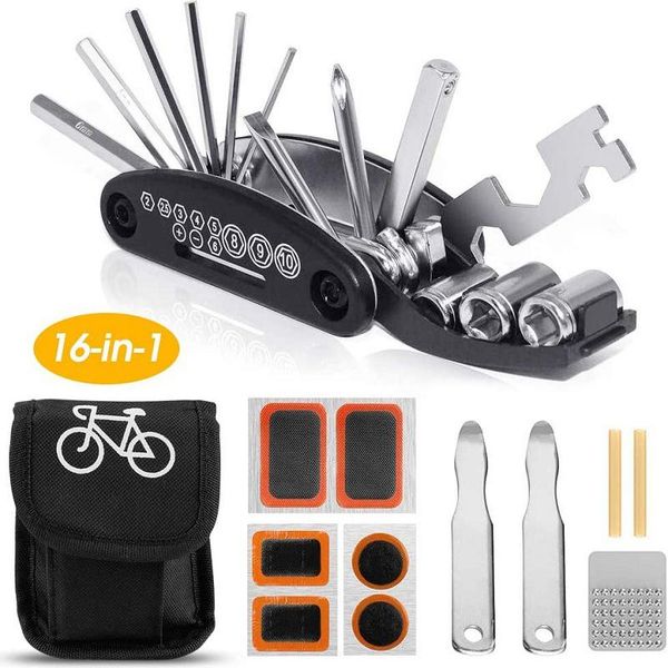 

tools 16 in 1 multi usage bike repair kit hex wrench nut tire allen key screwdriver socket extension rod