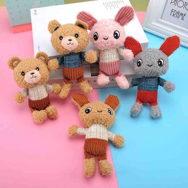 

new plush toy keychain with bear rabbit pendant doll costume and backpack accessories