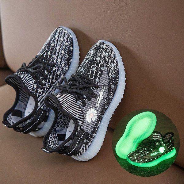 

luminous boys girls cute sneakers baby/toddler/little kids leather trainers children school sport shoes soft running athletic & outdoor, Black