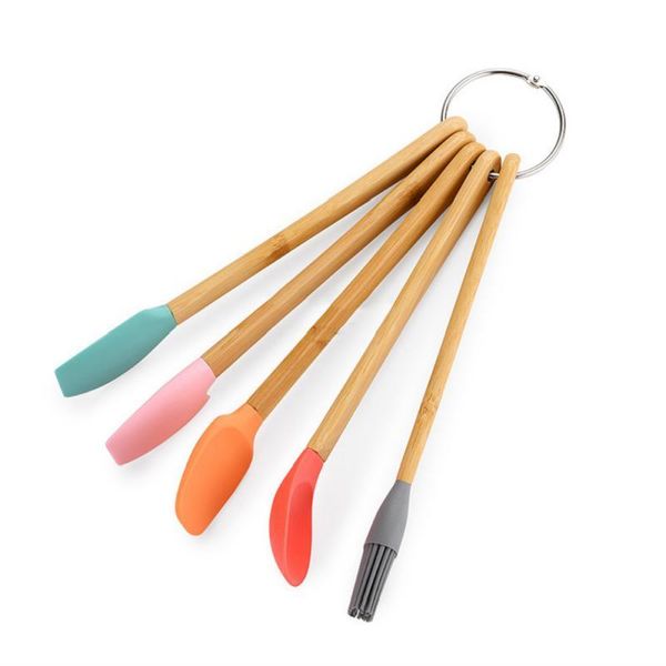 

tools & accessories 5pcs baking cake spatula pastry cream mixer ice scoop scraper silicone mold bbq kitchen