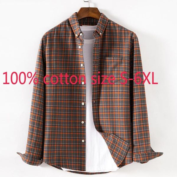 

arrival fashion autumn winter flannel long sleeve men plaid warm large 100% cotton casual shirts plus size s-3xl 4xl 5xl 6xl men's, White;black