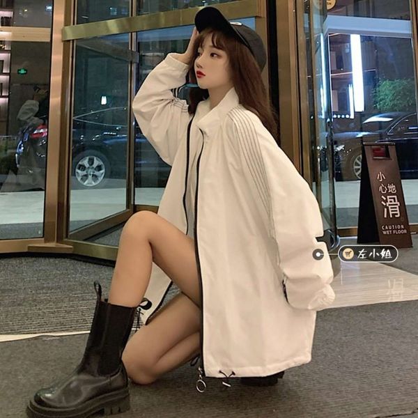 

casual coat women's wear spring and autumn versatile loose high street baseball suit, Black;brown
