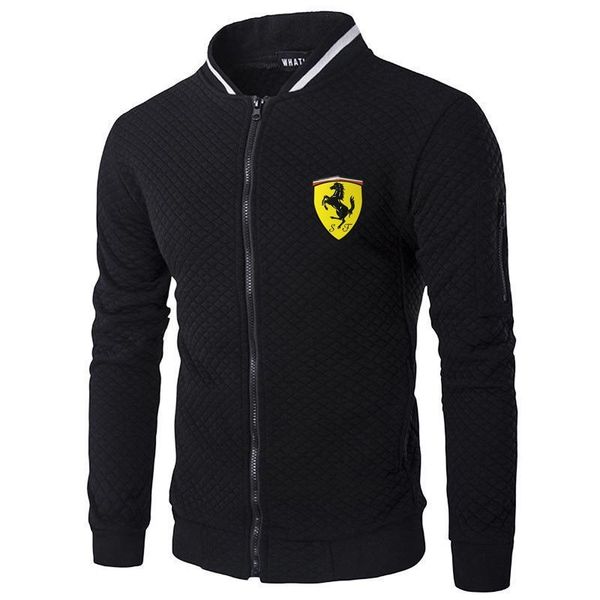 

2020 sports leisure plaid sweater fashion jacket zipper shirt, Black