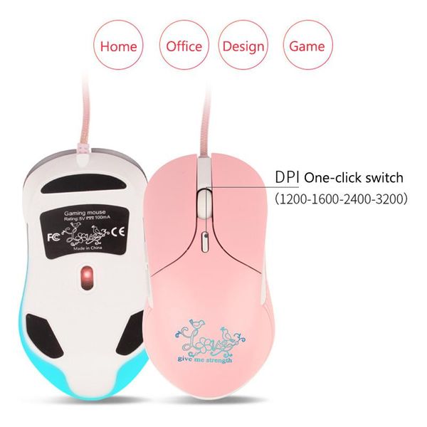 

wired gaming mouse led light optical mice for pc notebook lapvh99