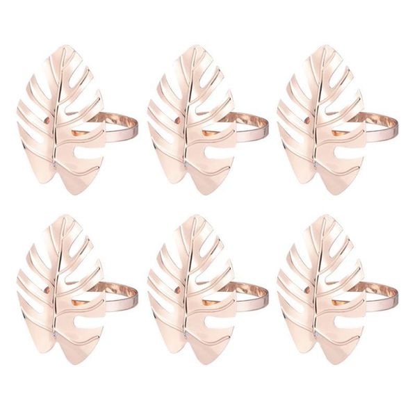 

napkin rings 6pcs/lot metal hawaii wedding party leaves monstera holder banquet el table supplies decor