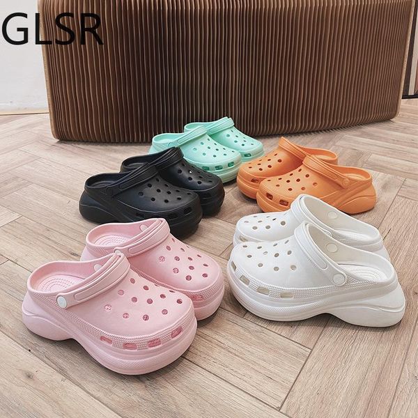 

dress shoes 2021 sandals clogs women slippers soft bottom beach comfortable breathable ankle-wrap pvc sandalias, Black