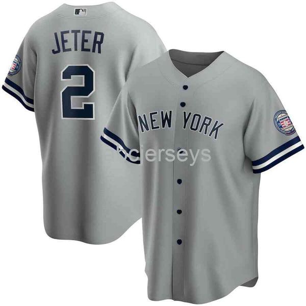 

derek jeter #2 gray aop baseball jersey xs-6xl, Black