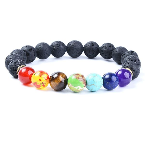 

special offer 70% off selling jewelry 10mm seven chakras bracelet, Black