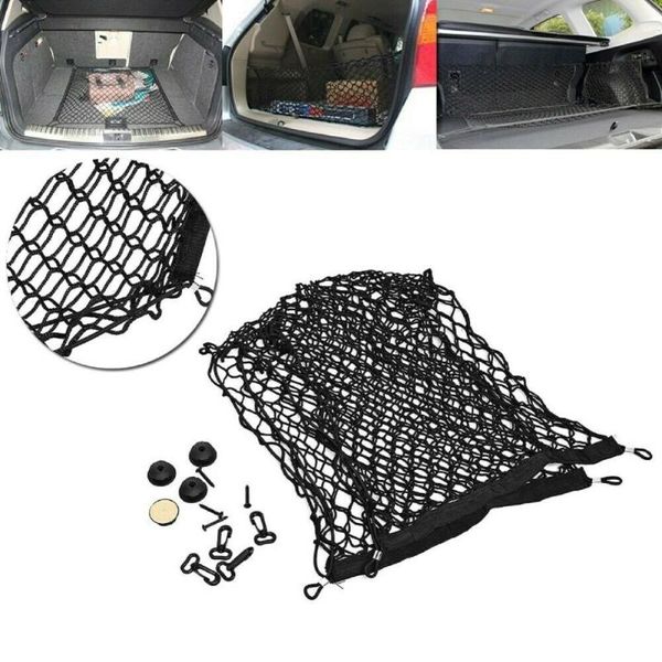 

Car Organizer Pickup Rear Storage Bag Roomy SUV Stretchable 1pc Black Cargo Net Mesh