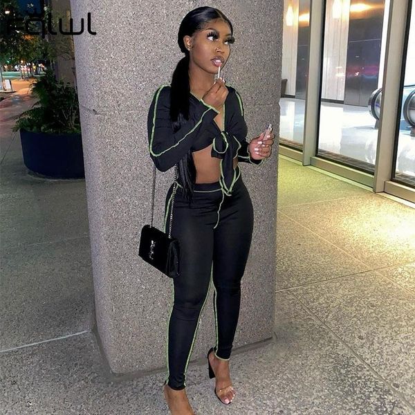 

women's two piece pants long pant suits women summer black bodycon crop 2 sets ladies full sleeve club party maching 2022, White