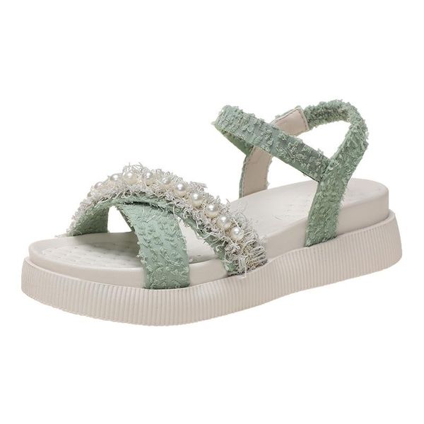 

sandals platform women fashion shoes woman lightweight non-slip women's summer soft bottom roman beach sandalias footwear, Black